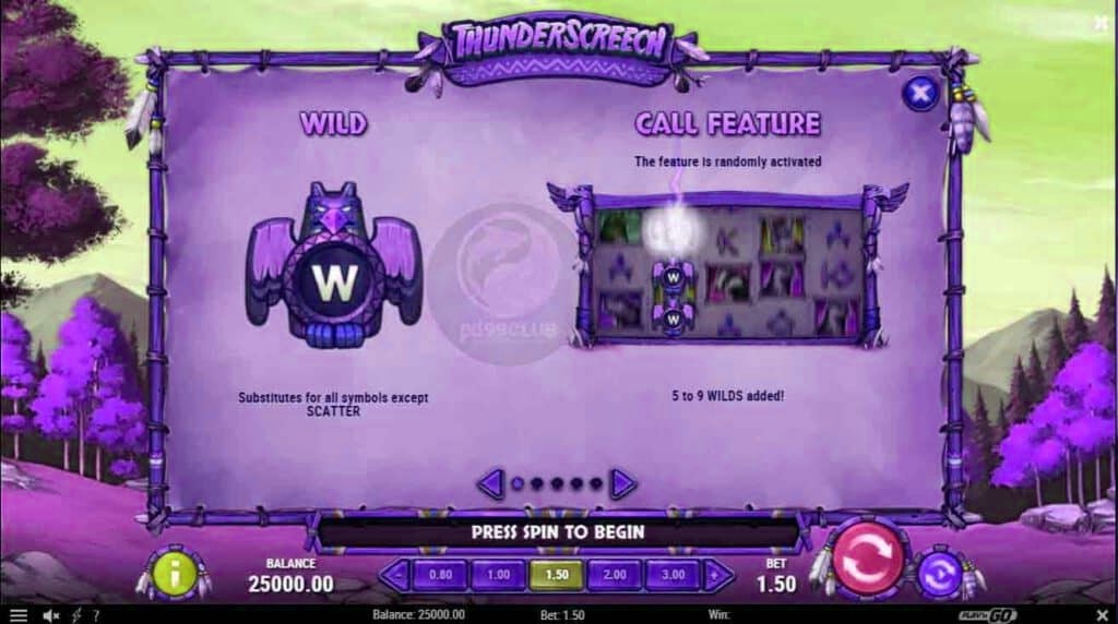 wild&call feature thunder screech slotxoeasy