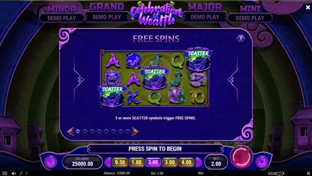 free spins celebration of wealth mgm99win