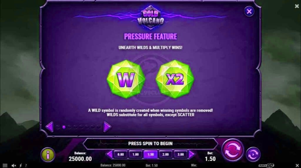 pressure feature gold volcano mgm99win